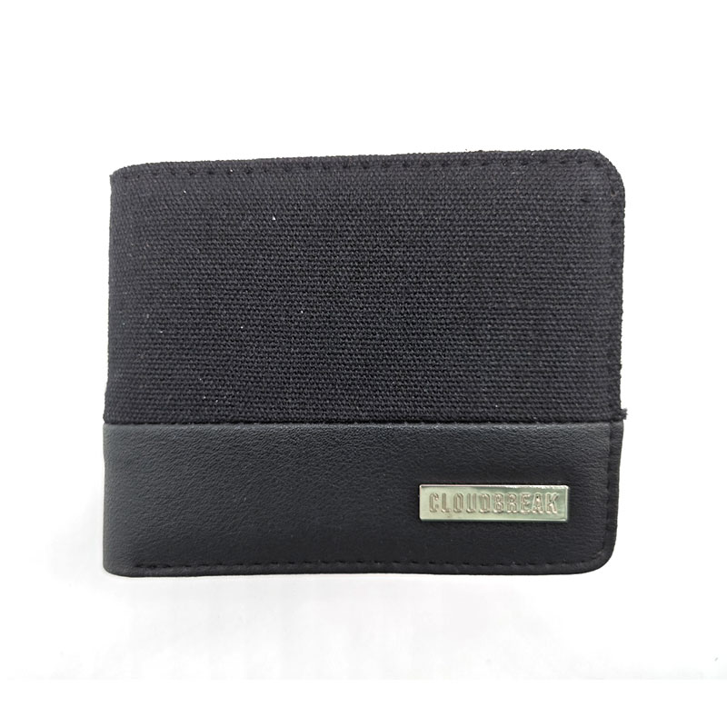 Canvs Mixed PU Button Sanp Pocket Bifold -lompakot miehille